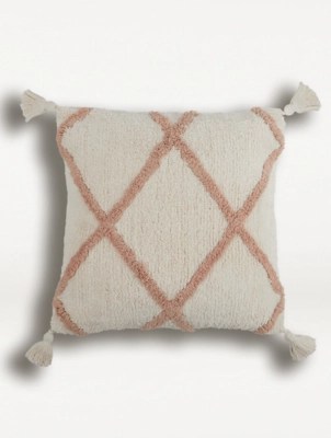 Pink Berber Cushion Home at ASDA