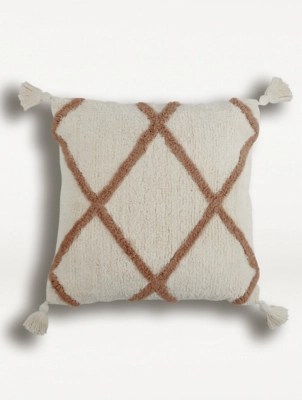 Orange Berber Cushion Home at ASDA