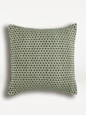 Green Diamond Thread Cushion Home at ASDA