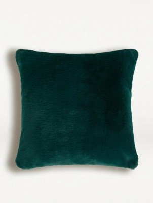 Plain Faux Fur Cushion Stack at ASDA