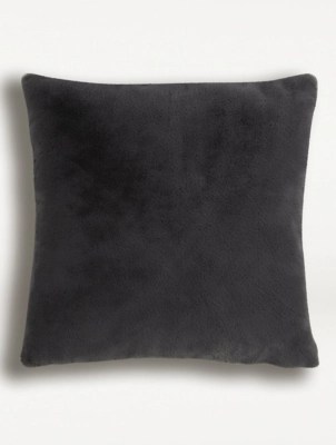 Large Plain Faux Fur Cushion Cover Stack at ASDA