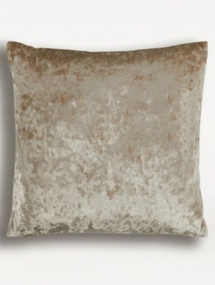 Large Champagne Crushed Velvet Cushion Cover Home at ASDA