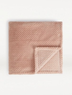 Pink Waffle Super Soft Throw Home at ASDA