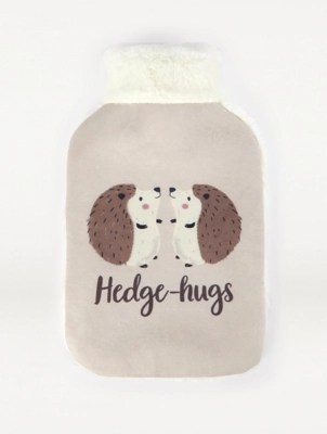 Natural Hedgehog Hot Water Bottle Home at ASDA