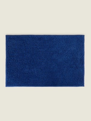 Blue Chenille Bath Mat Home at ASDA