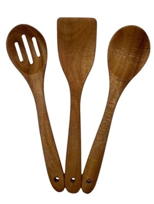 Brown Acacia Wood Utensils Set of 3 Home at ASDA