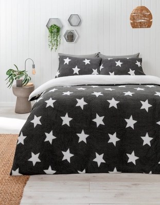 Grey Star Super Soft Teddy Reversible Duvet Set Home at ASDA
