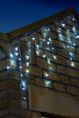 160 White Icicle String Lights Christmas at ASDA