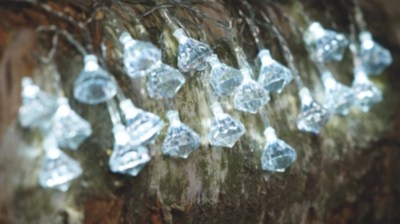 20 White LED Jewel String Lights Christmas at ASDA