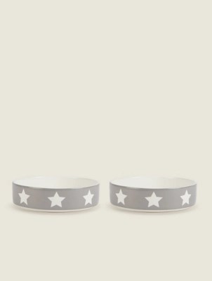 White Star Pet Feeding Bowl Set of 2 Home at ASDA