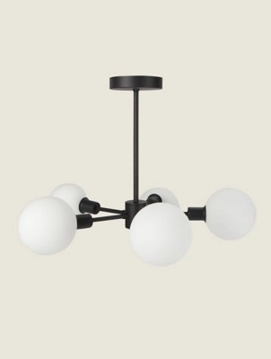 Black 5Light Glass Sphere Ceiling Fitting Home at ASDA