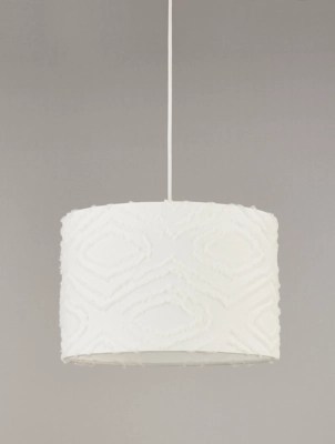 White Tufted Light Shade Home at ASDA