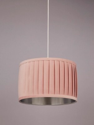 Pink Pleated Velvet Light Shade Home at ASDA