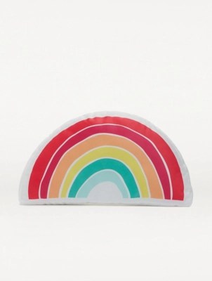 Multi Rainbow Shape Cushion Home at ASDA