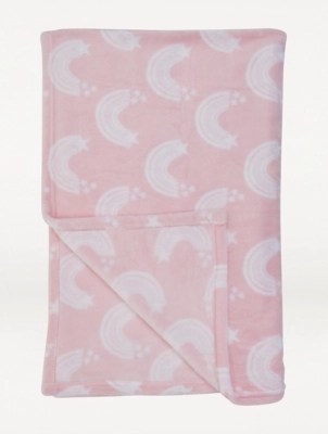 Pink Rainbow Print Fleece Home at ASDA