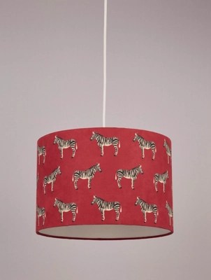 Pink Velvet Zebra Light Shade Home at ASDA