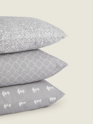 Grey Cushion Cover Set of 3 Home at ASDA