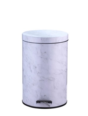 Grey Marble 12L Pedal Bin Home at ASDA