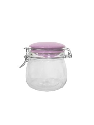 Pink Clip Lid Clear Canister Home at ASDA