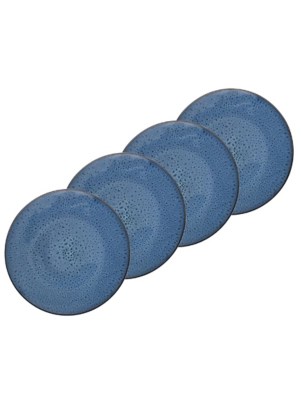 Blue Reactive Glaze Dinner Plate Set of 4 Home at ASDA