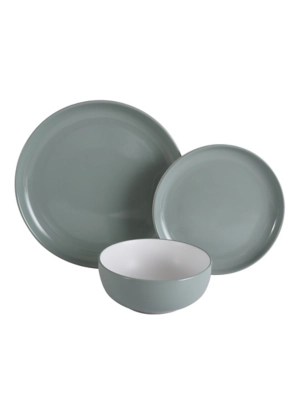 Green Two Tone Dinner Set 12 Piece Home at ASDA