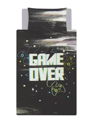 Black Game Over Duvet Set Home at ASDA