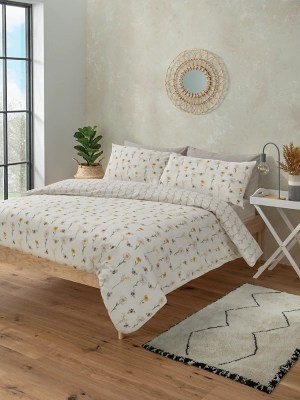 Yellow Bee Meadow Reversible Duvet Cover Set Home at ASDA