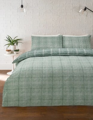 Green Check Reversible Duvet Cover Set Home at ASDA