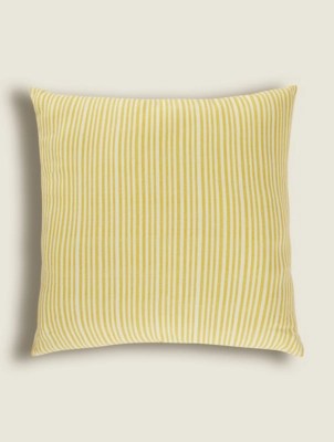 Yellow Thin Stripe Outdoor Cushion Home at ASDA