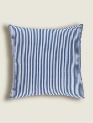 Blue Thin Stripe Outdoor Cushion Home at ASDA