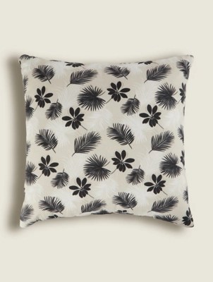 Monochrome Palm Print Outdoor Cushion Home at ASDA