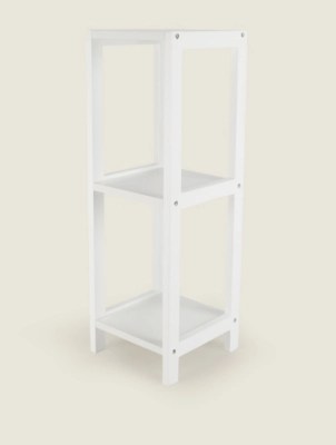 White 3 Tier Bathroom Shelves Home at ASDA