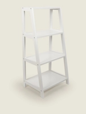 White 4 Tier Bathroom Shelves Home at ASDA