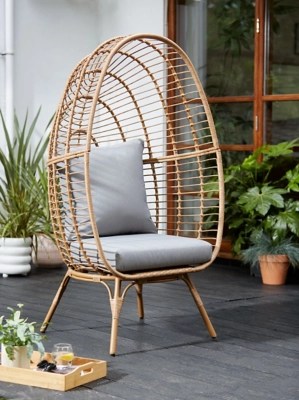 Natural Novaro Egg Chair Outdoor & Garden at ASDA