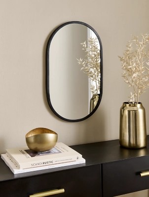 Black Lozenge Mounted Mirror Home at ASDA