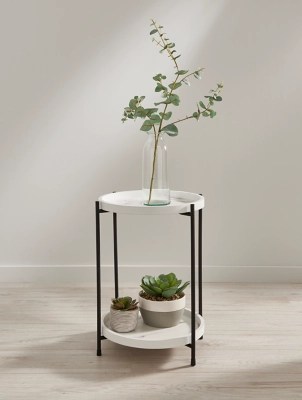White MarbleEffect Side Table Home at ASDA