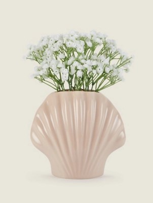 Pink Shell Artificial Gypsophila Plant Home at ASDA