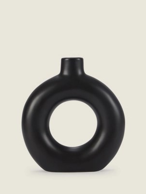 Black Doughnut Vase Home at ASDA