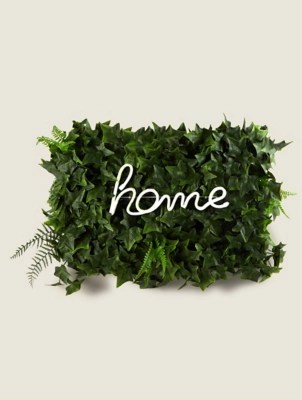Green Wall Plant With Neon Sign Home at ASDA