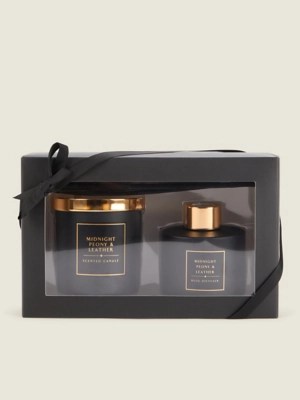 Classics Black & GoldTone Candle Gift Set Home at ASDA