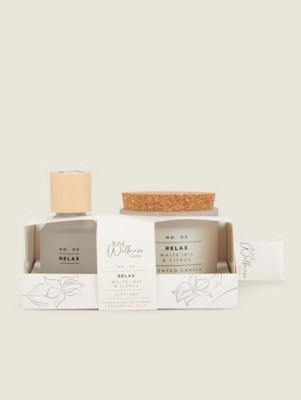 White No. 2 Relax Scented Candle & Reed Gift Set Home at ASDA