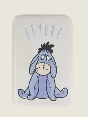 Disney Eeyore White Memory Foam Rubber Backed Bath Mat Home
