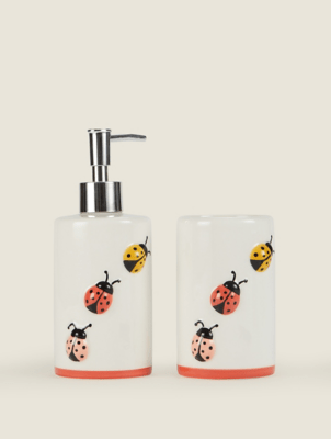 Multi Ladybird Soap Dispenser and Tumbler Set Home at ASDA