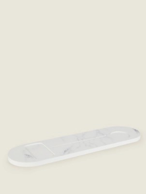 White Marble Effect Bath Tray Home at ASDA