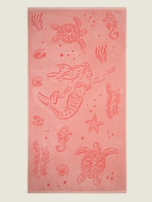 Pink Mermaid Beach Towel Home at ASDA