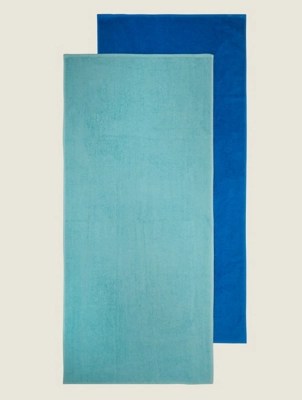 Blue Beach Towels 2 Pack Home at ASDA