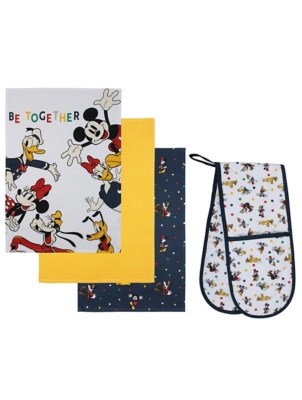 Mickey Mouse Tea Towels & Oven Glove Set Home at ASDA