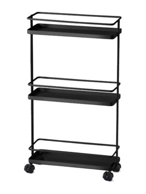 Black 3Tier Storage Trolley Home at ASDA