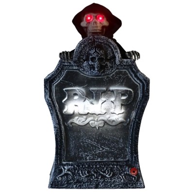 Grey Animated Halloween Skeleton Gravestone Halloween at ASDA