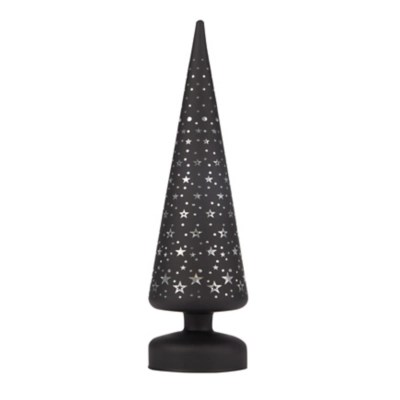 Black Glass Christmas Tree Table Lamp Christmas at ASDA